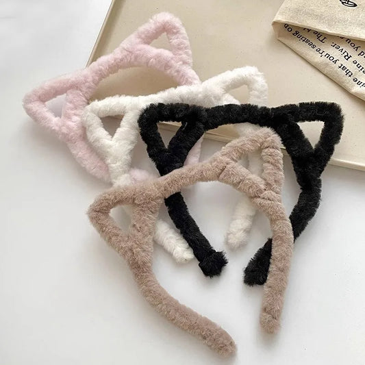 Plush Cat Ear Lolita Headbands Girls Cartoon Furry Hair Bands Hoop Women Cosplay Costume Party Headwear Korean Hair Accessories