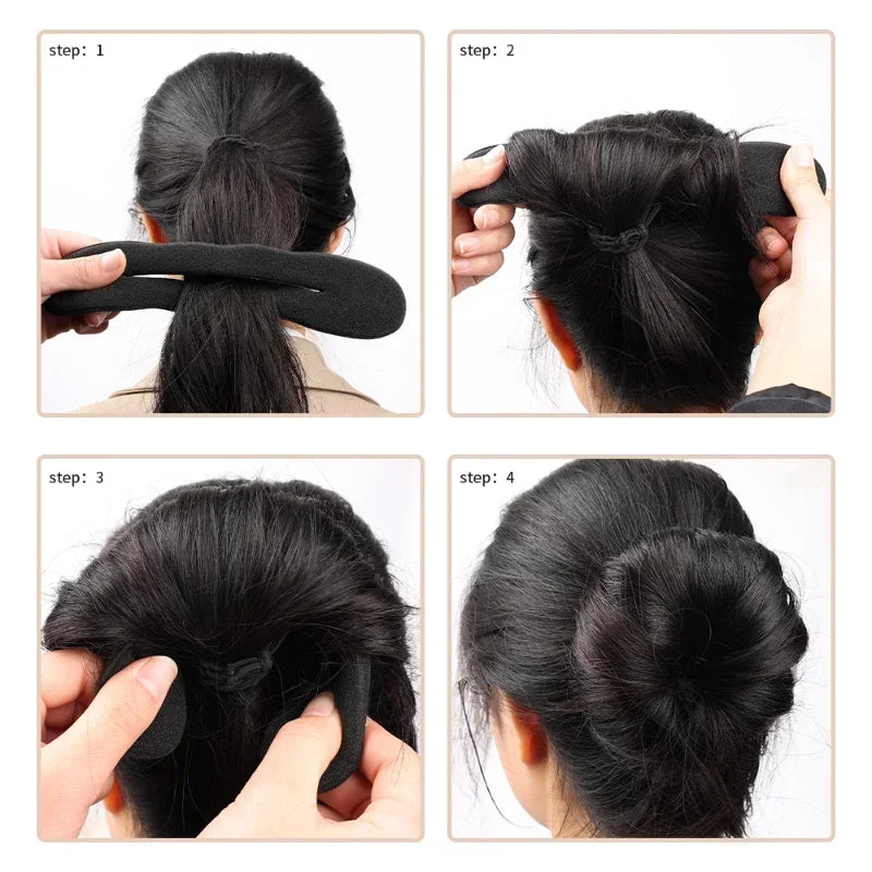 Sponge Hair Styling Tool Plastic Loop Curly Hair Maker Hair Scrunchie Headband Twist Donut Bun Curler Hairbands Hairstyle Tools